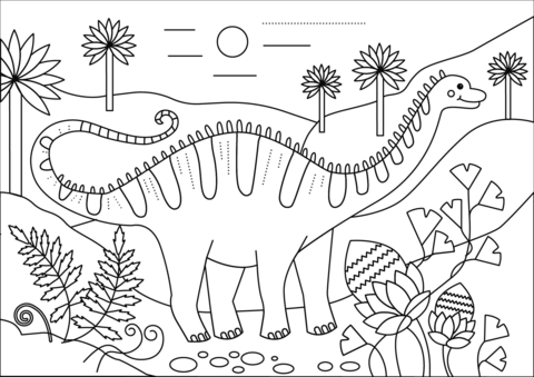 Apatosaurus Dino Coloring Page